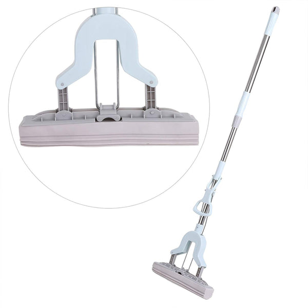 Adjustable Squeeze Water Floor Sponge Mop - Hands-Free Cleaning with Extendable Handle