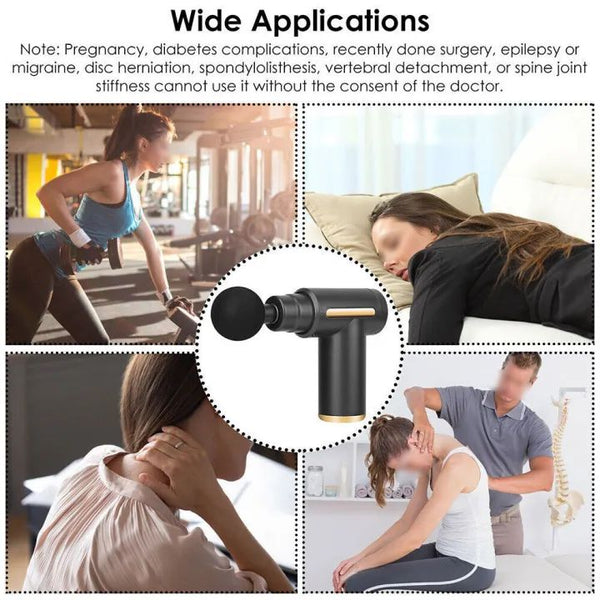 Professional Deep Tissue Massage Gun - Percussion Muscle Massager, 6 Speeds & Interchangeable Heads